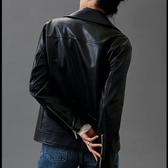 Avec Les Filles Faux Leather Jacket Black Size S - Picture 6 of 9